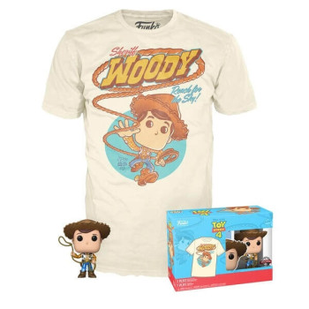 Funko Pop Tees Box Toy Story 4 - Sheriff Woody Metallic 522 Vinyl Figure Exclusive & T-shirt Medium