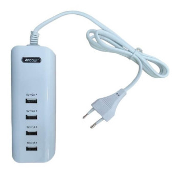 Φορτιστής 5V 2A 20W USB Power Strip 4 σε 1 - Λευκό