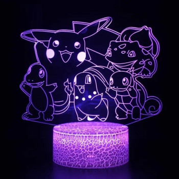 Διακοσμητικό Φωτιστικό Pokemon Group 3d Acrylic Led Light USB