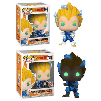 Funko POP Bundle of 2 Dragon Ball Z - Super Saiyan 2 Vegeta 709 & GitD Chase Vinyl Figures Special Edition Exclusive