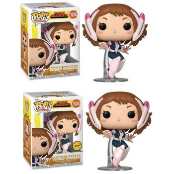 Funko POP Bundle of 2 Animation My Hero Academia - Ochaco Uraraka 1524 & Metallic Chase Vinyl Figures