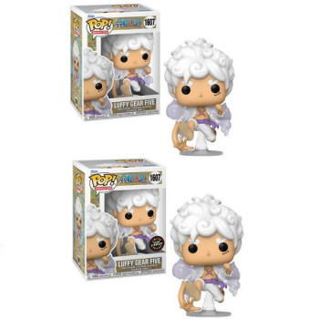 Funko POP Animation Bundle of 2 One Piece - Luffy Gear 5 1607 & GiTD Chase Vinyl Figures