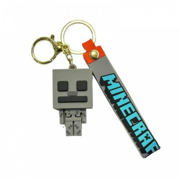 3D Μπρελόκ Σιλικόνης Minecraft - Skeleton 8 εκ.