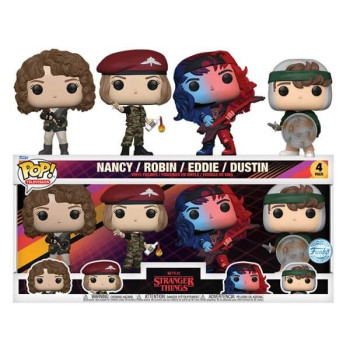 Funko POP Television Stranger Things - Nancy, Robin, Eddie, Dustin 4-Pack Vinyl Figures Special Edition