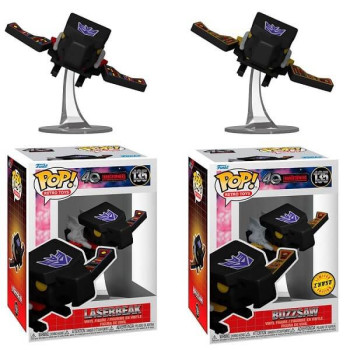 Funko POP Bundle of 2 Retro Toys 40 Years Transformers - Laserbeak 135 & Chase Vinyl Figures