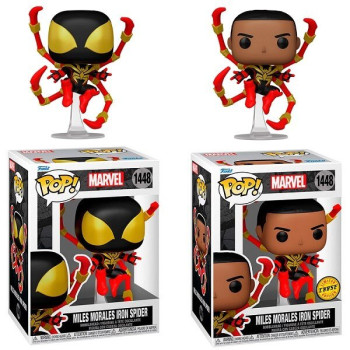 Funko POP Bundle of 2 Marvel - Miles Morales Iron Spider 1448 Bobble-Head