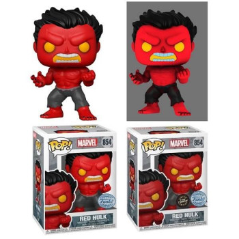 Funko POP Marvel Bundle of 2 - Red Hulk & GitD Chase 854 Bobble-Head Special Edition 