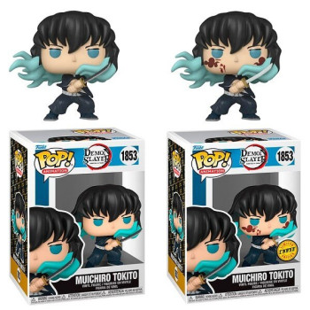 Funko POP Animation Bundle of 2 Demon Slayer - Muichiro Tokito & Chase 1853 Vinyl Figures 