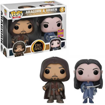 Funko POP Movies The Lord of the Rings - Aragorn & Arwen 2-pack Vinyl Figures 2017 Summer Convention Exclusive