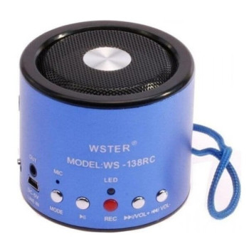 Φορητό Ηχείο WS-138RC με microSD/USB Player και Ραδιόφωνο - Μπλε
