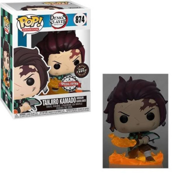 Funko POP Animation Demon Slayer - Tanjiro Kamado (Hinokami Kagura Dance) Chase GitD 874 Vinyl Figure Special Edition 