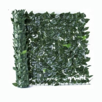 Συνθετική Φυλλωσιά σε Ρολό 3x1m με Πλαστικό Πλέγμα για Υπόστρωμα - Σκούρο πράσινο