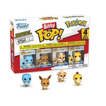 Funko Bitty POP! Pokemon - Squirtle, Eevee, Growlithe & Psyduck 4-Pack Vinyl Figures
