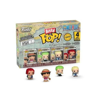 Funko Bitty POP! One Piece - Monkey D. Luffy, Roronoa Zoro, Axe-Hand Morgan & Chase 4-Pack Vinyl Figures