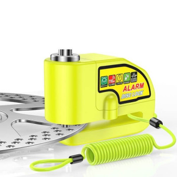 Κλειδαριά Λουκέτο Δισκόφρενου με Συναγερμό 110db Βαρέως Τύπου - Κίτρινο