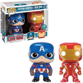 Funko POP Movies Captain America Civil War - Captain America & Iron Man 2-Pack Bobble-Heads