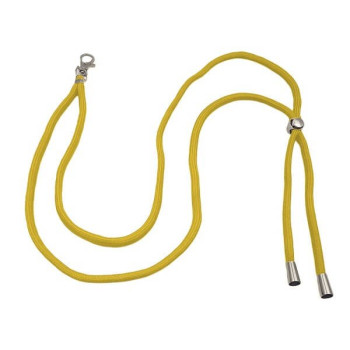 Λουράκι Λαιμού Lanyard για Κινητό με Μεταλλικό Γάντζο 75cm - Κίτρινο