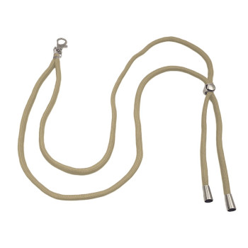 Λουράκι Λαιμού Lanyard για Κινητό με Μεταλλικό Γάντζο 75cm - Κρεμ