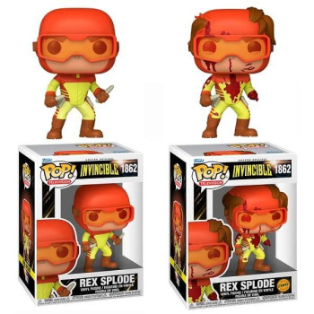 Funko POP Bundle of 2 Television Invincible - Rex Splode & Chase 1862 Vinyl Figures