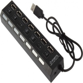 Usb 2.0 HUB 7 ports με διακόπτη σε κάθε είσοδο