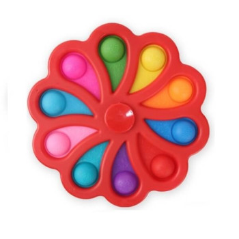 Pop it Fidget Simple Dimple Αγχολυτικό Παιχνίδι Δεκαπλό Spinner Κόκκινο