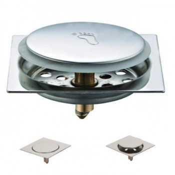 Ανοξείδωτο Στεγανό Σιφόνι Μπάνιου Τύπου Pop Up - Ταψάκι 12x12cm με Σιφόνι 10cm