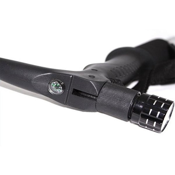 Τηλεσκοπικό Μπαστούνι - Μπατόν με Φακό & Πυξίδα - για Πεζοπόρους - Κόκκινο