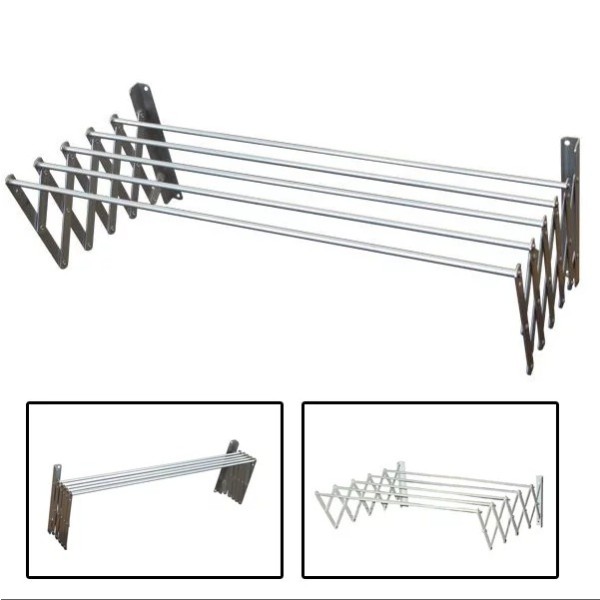 Πτυσσόμενη Απλώστρα Ρούχων για το τοίχο ή το μπάνιο 5x60cm από αλουμίνιο