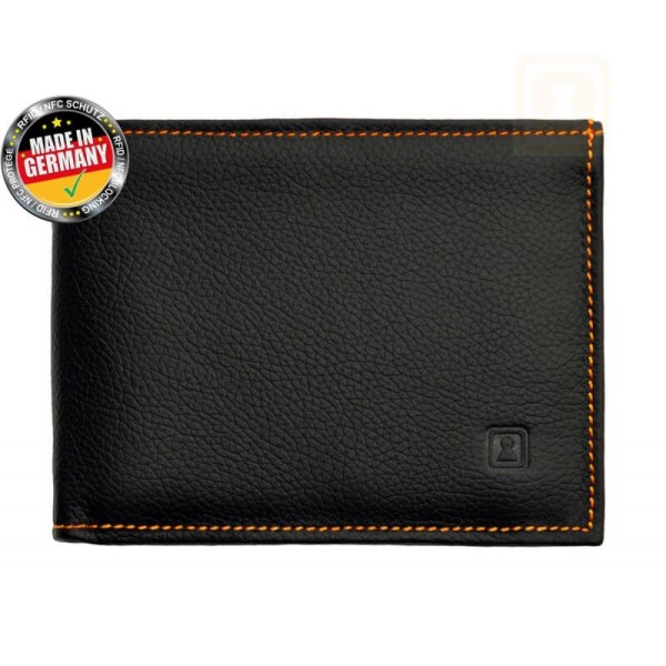 Δερμάτινο Πορτοφόλι με Προστασία RFID/NFC - Tom Black-Red