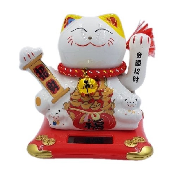 Ηλιακή Διακοσμητική Τυχερή Γάτα - Feng Shui Welcome Cat Solar 9cm