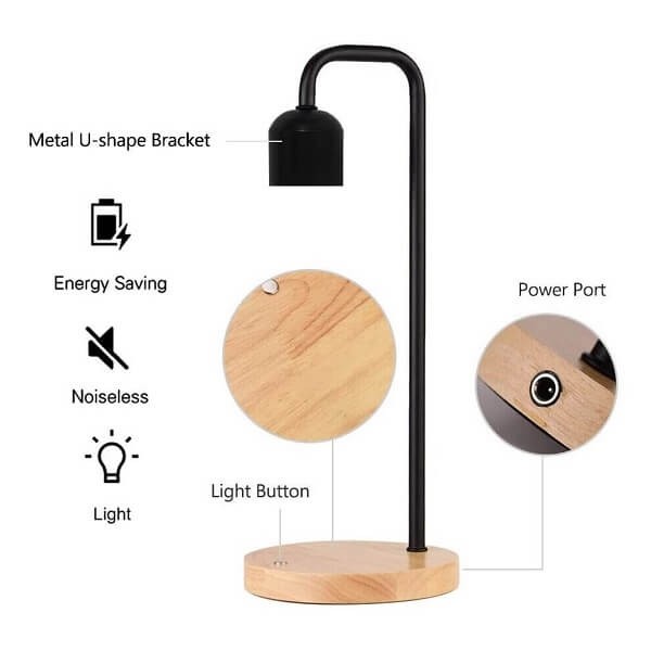 Allocacoc Levitating Table Lamp Επιτραπέζιο Φωτιστικό με Αιωρούμενη Λάμπα - Μαύρο