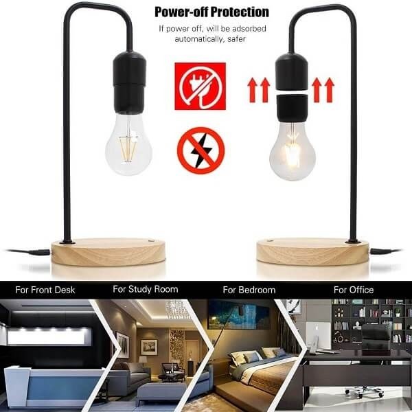 Allocacoc Levitating Table Lamp Επιτραπέζιο Φωτιστικό με Αιωρούμενη Λάμπα - Μαύρο