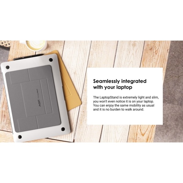 Allocacoc Moft Laptop Σταντ Αντιολισθητικό & Φορητό Μαγνητικό Folding Slim Stand Γκρι