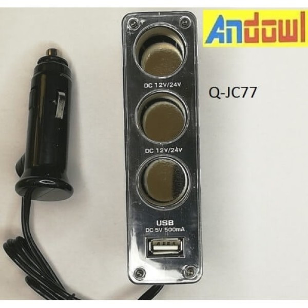 Τριπλή υποδοχή αναπτήρα αυτοκινήτου και θύρα USB 