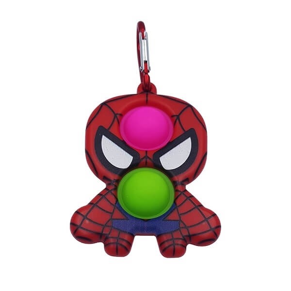 Pop it Fidget Dimple Αγχολυτικό Παιχνίδι Μπρελόκ Καρτούν Μπλε Κόκκινο