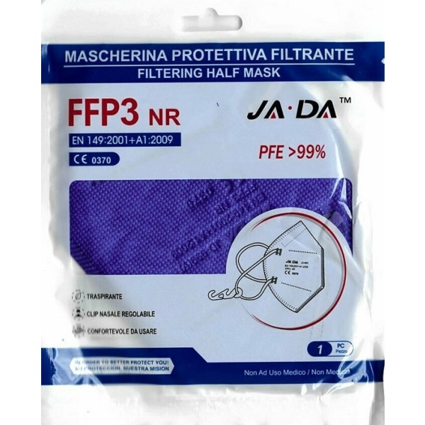 Jada FFP3 NR Filtering Half Mask PFE>99% Με Επιρρίνιο Μωβ 1τμχ