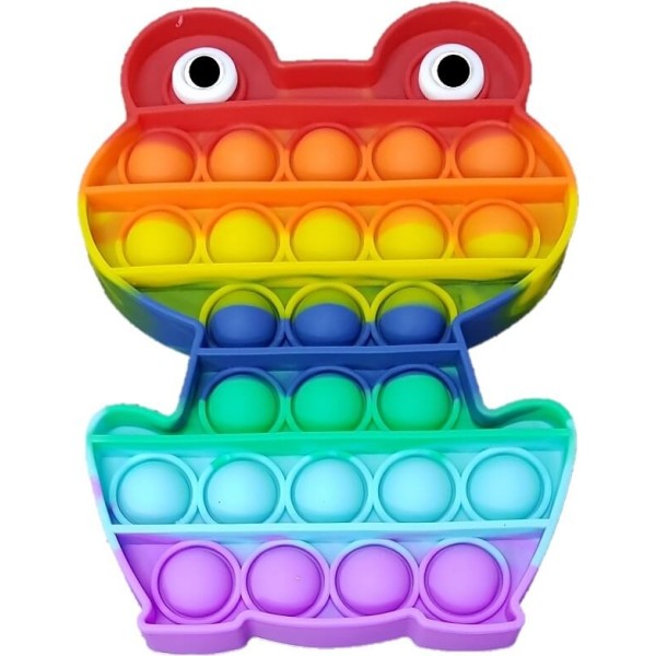 Anti Stress Fidget Bubble Pop it Αγχολυτικό Παιχνίδι Βατραχάκι Rainbow