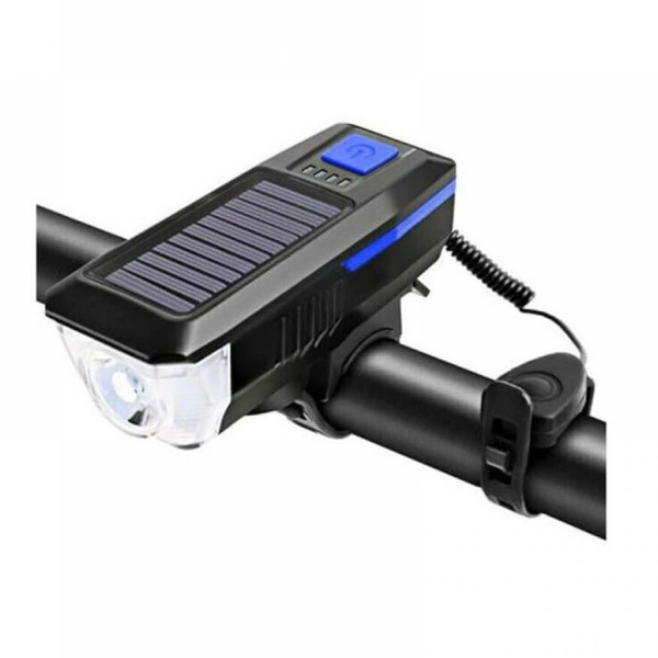Ηλιακό Επαναφορτιζόμενο Φως Ποδηλάτου με Κουδούνι