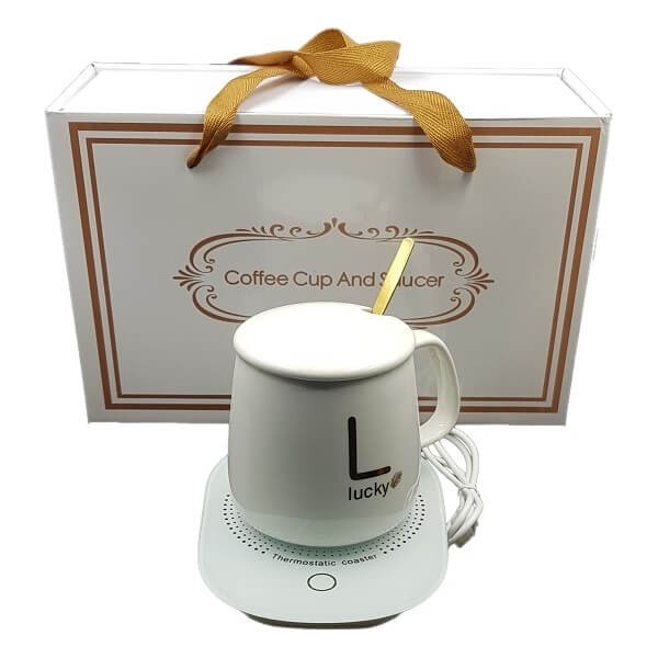 Κεραμική κούπα και Θερμαινόμενη Βάση USB - Cup Warmer - Λευκό