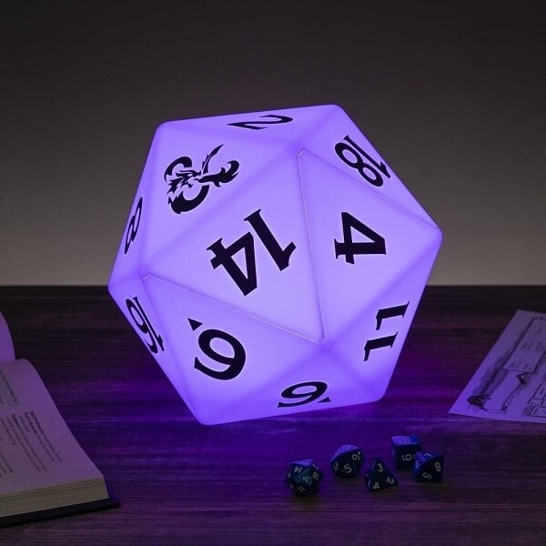 D20 Ζάρι Φωτιστικό Multi Color Light με Δώρο Τροφοδοτικό