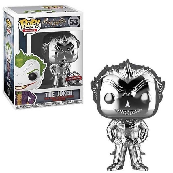 Funko POP Heroes - The Joker Silver Chrome 53 Vinyl Figure Exclusive