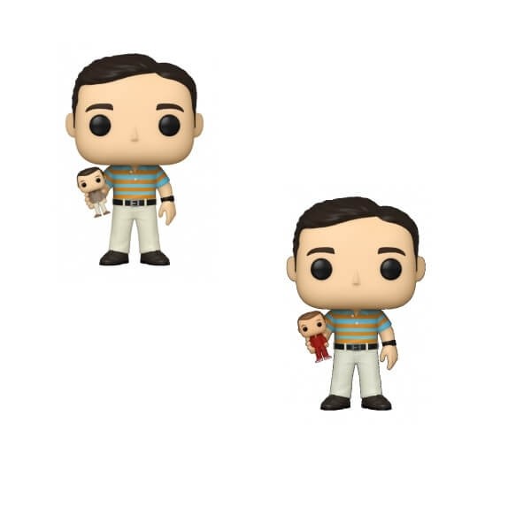 Funko POP Bundle of 2 The 40 Year Old Virgin - Andy Holding Oscar Goldman & Chase 1063