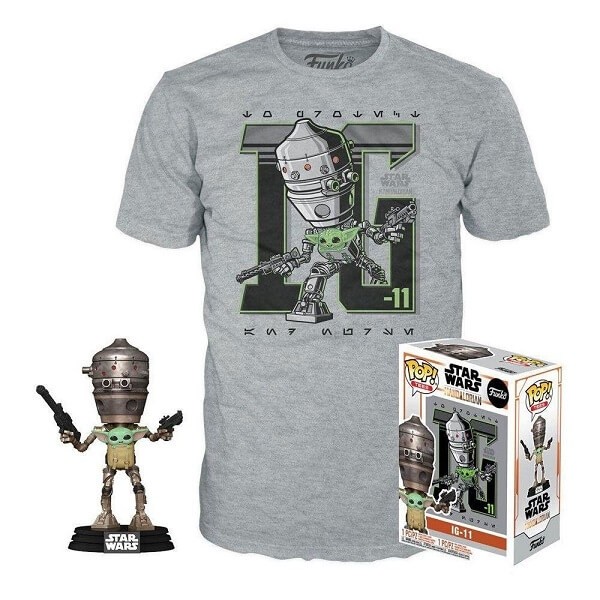 Funko Pop Tees Box Star Wars The Mandalorian IG-11 with The Child Vinyl Figure & Tshirt Medium