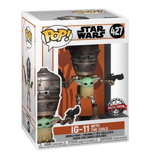 Funko Pop Tees Box Star Wars The Mandalorian IG-11 with The Child Vinyl Figure & Tshirt Medium