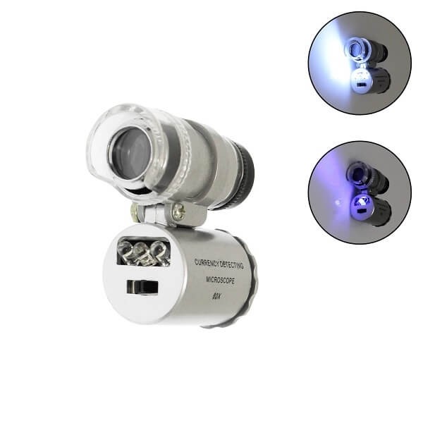 Mini Μικροσκόπιο 60x με LED Φωτισμό και Θήκη Αποθήκευσης 