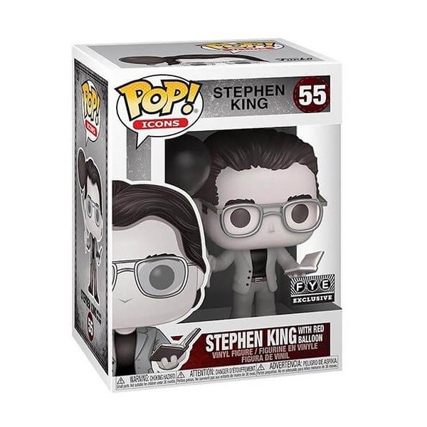 Funko POP Icons - Stephen King with Red Balloon (B&W) 55 Vinyl Figure Exclusive