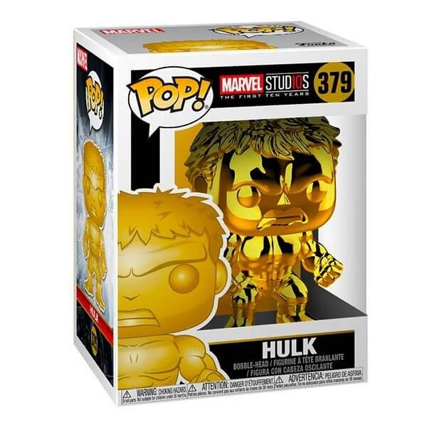 Funko POP Marvel - Hulk Gold Chrome (The First Ten Years) 379 Bobble-Head