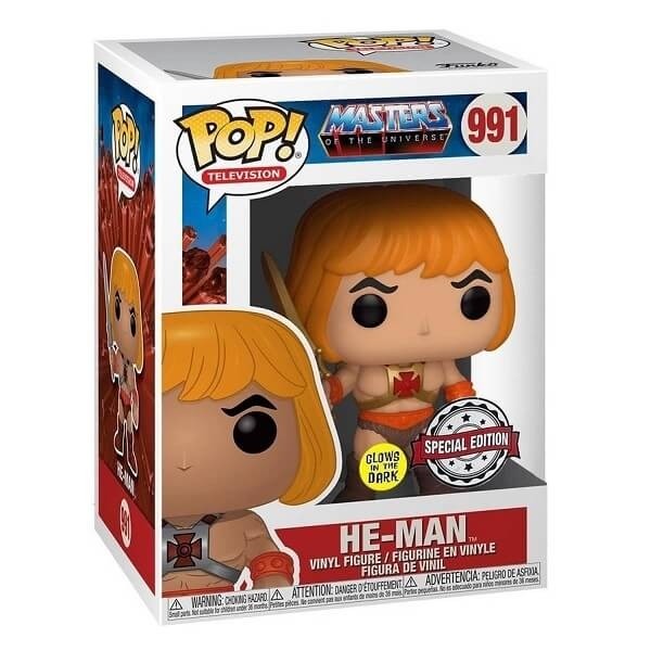 Funko Pop Tees Box Masters of the Universe - He-Man 991 GITD Figure & Tshirt Medium