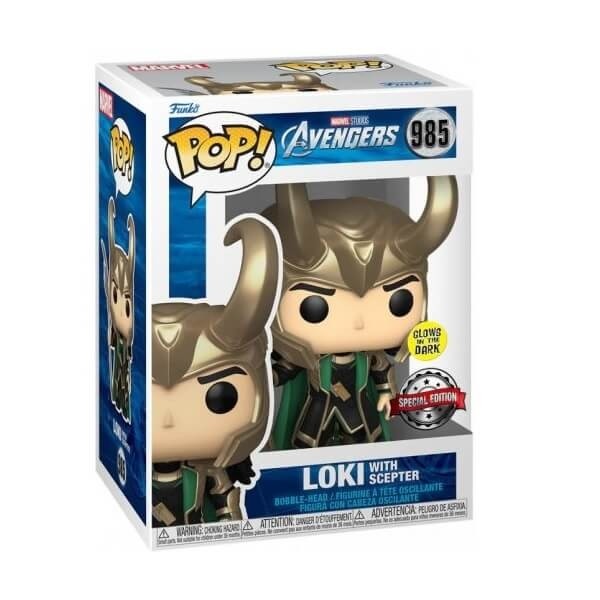 Funko POP Infinity Saga - Loki with Scepter 985 Bobble-Head GITD Special Edition