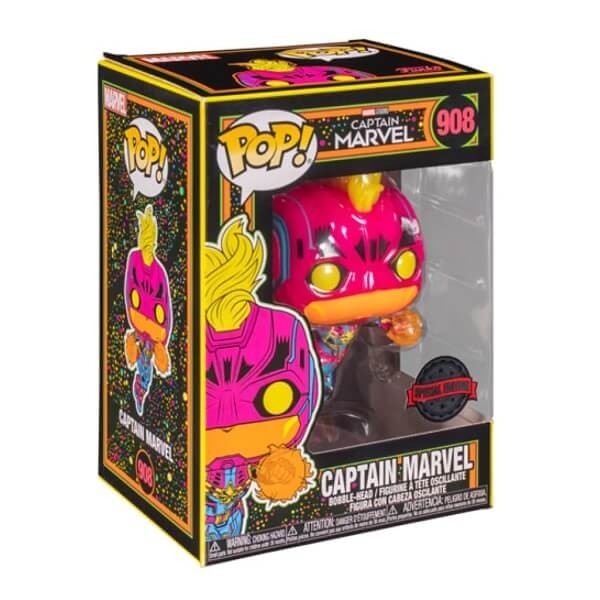 Funko POP Marvel Captain Marvel – Captain Marvel 908 Bobble-Head GITD (Special Edition) 